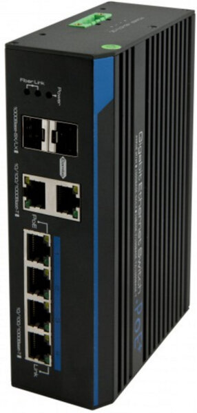 ALLNET ALL-SGI8206PM / Unmanaged Industrial Switch 4 Port HPoE Gigabit + 2x Combo TP/SFP